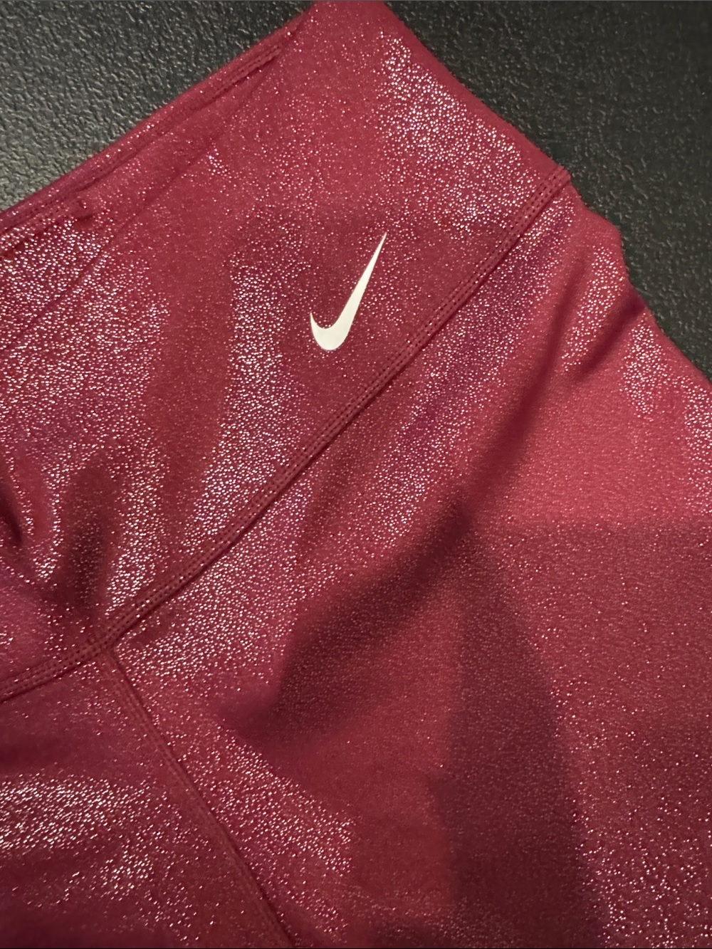 Nike Shiny Sparkle Maroon Leggings size Medium - Picture 4 of 6
